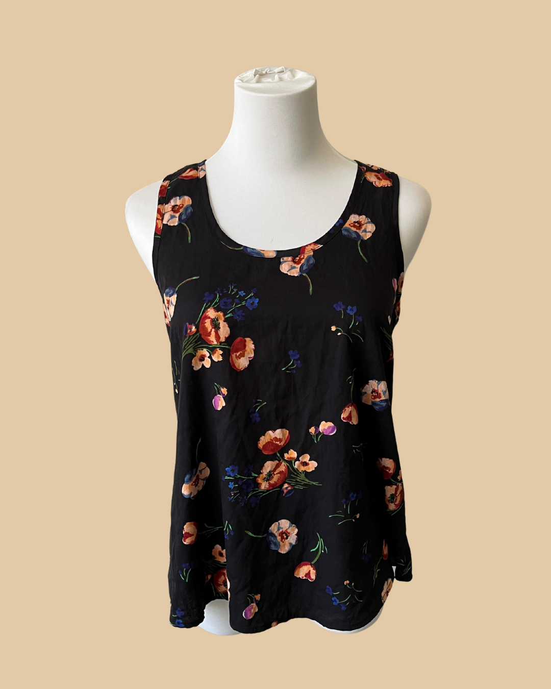 Atmosphere Black Flower Designed Tank Top