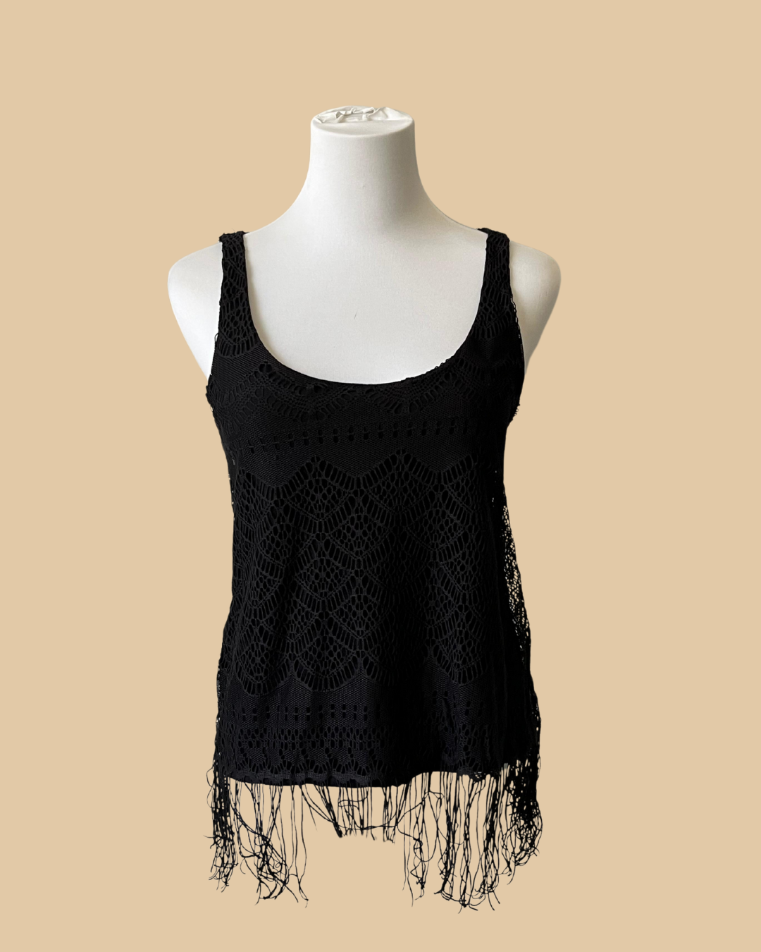 Stradivarius Black Hanging Strings Tank Top