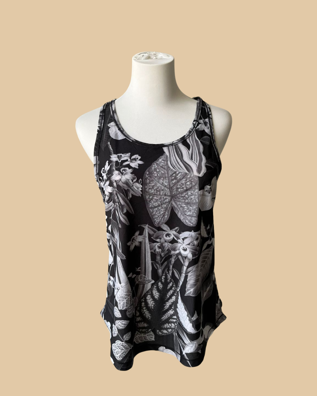 Black Flower Tank Tops