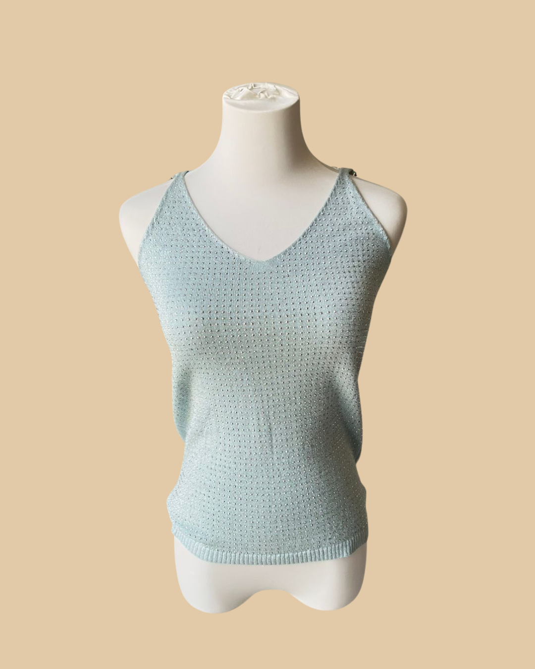 Light Blue Beaded Tank Top