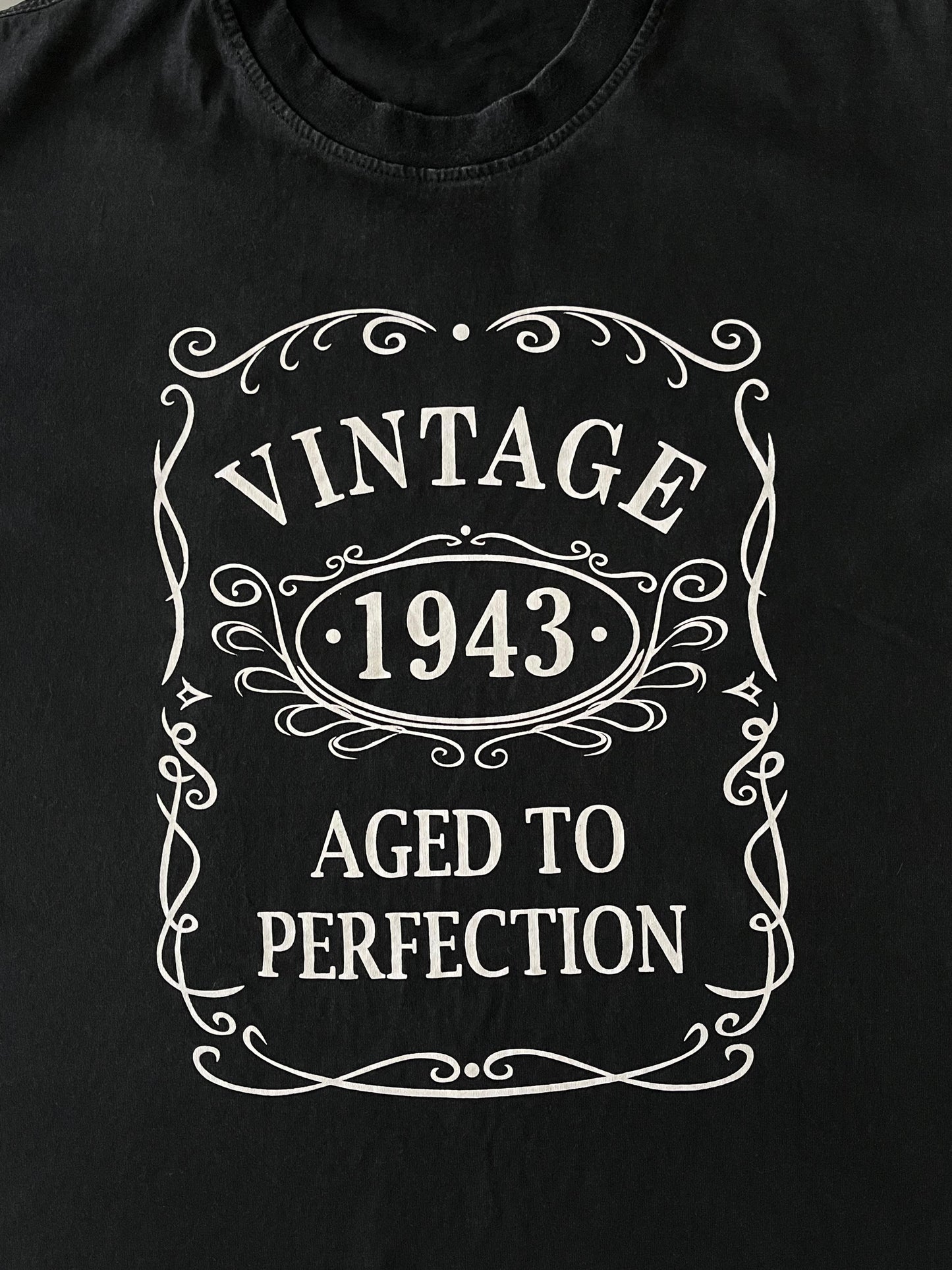 Vintage Aged To Perfection Black Crew Neck Tee