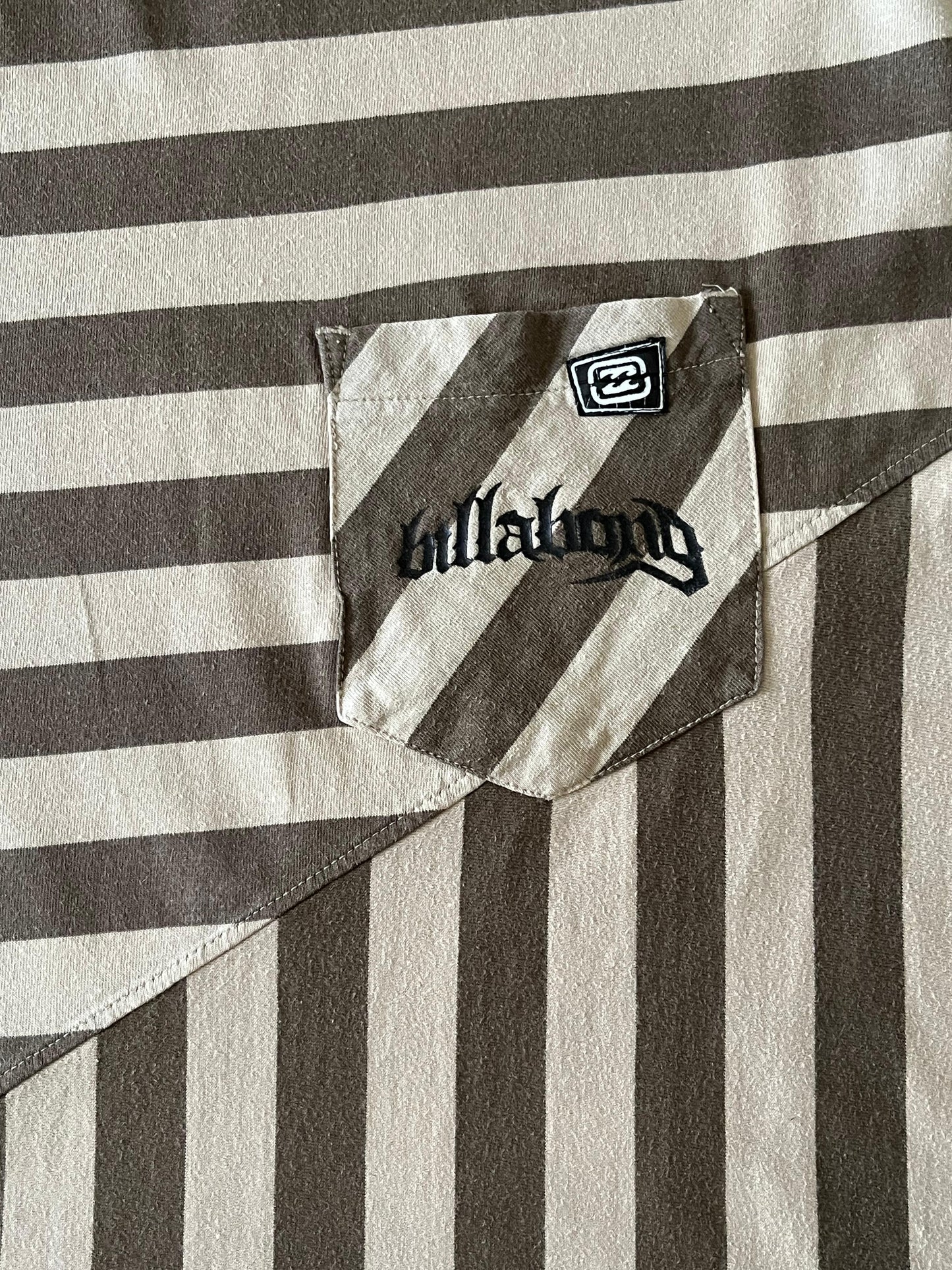 Billabong Beige Striped Slim Fit Baggy Tee