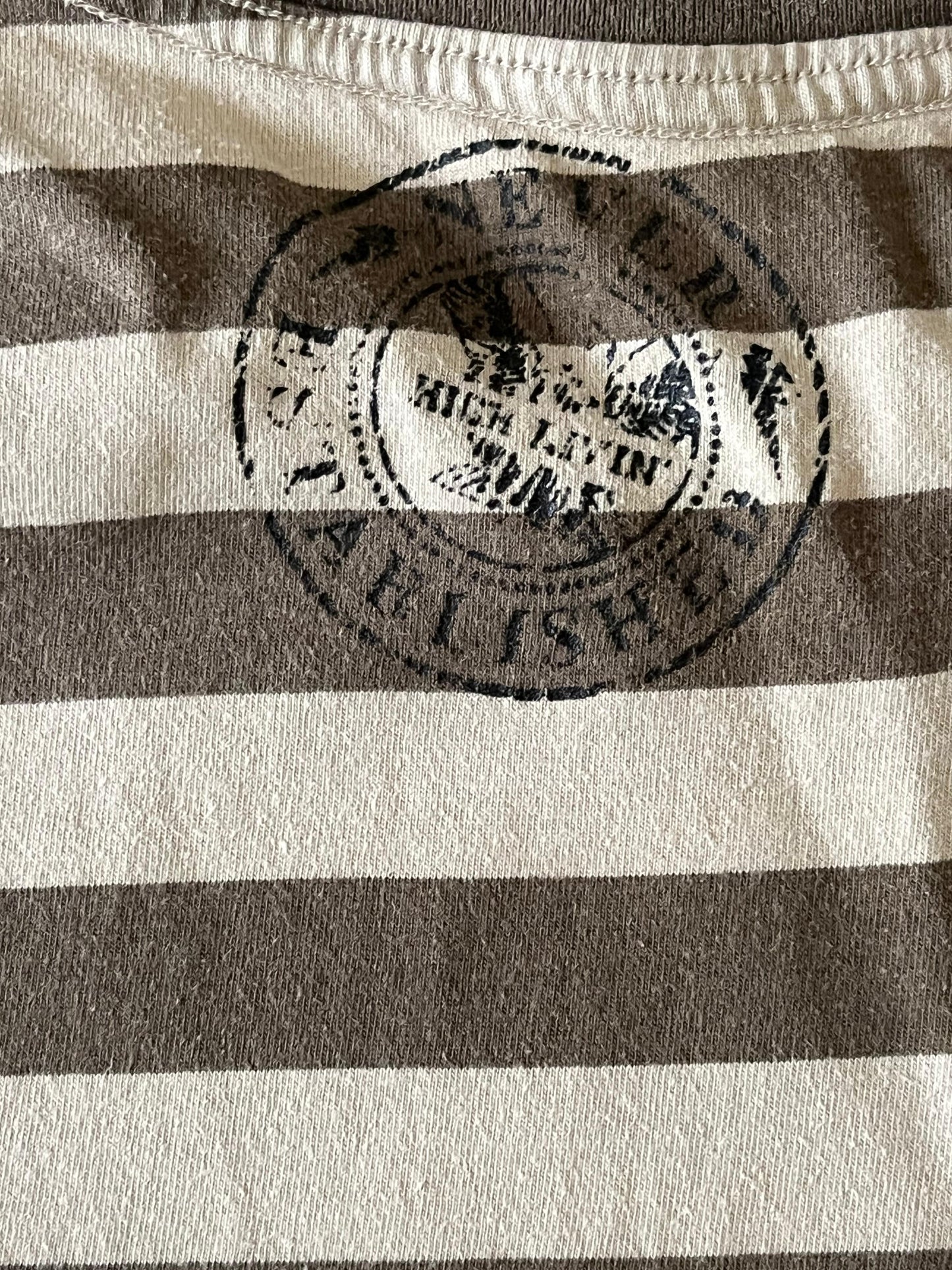 Billabong Beige Striped Slim Fit Baggy Tee