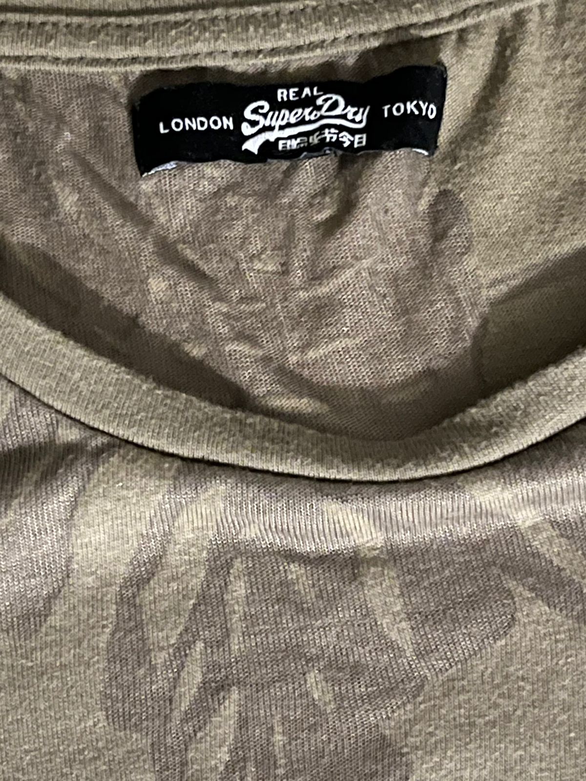 Super Dry Olive Green Crew Neck Tee