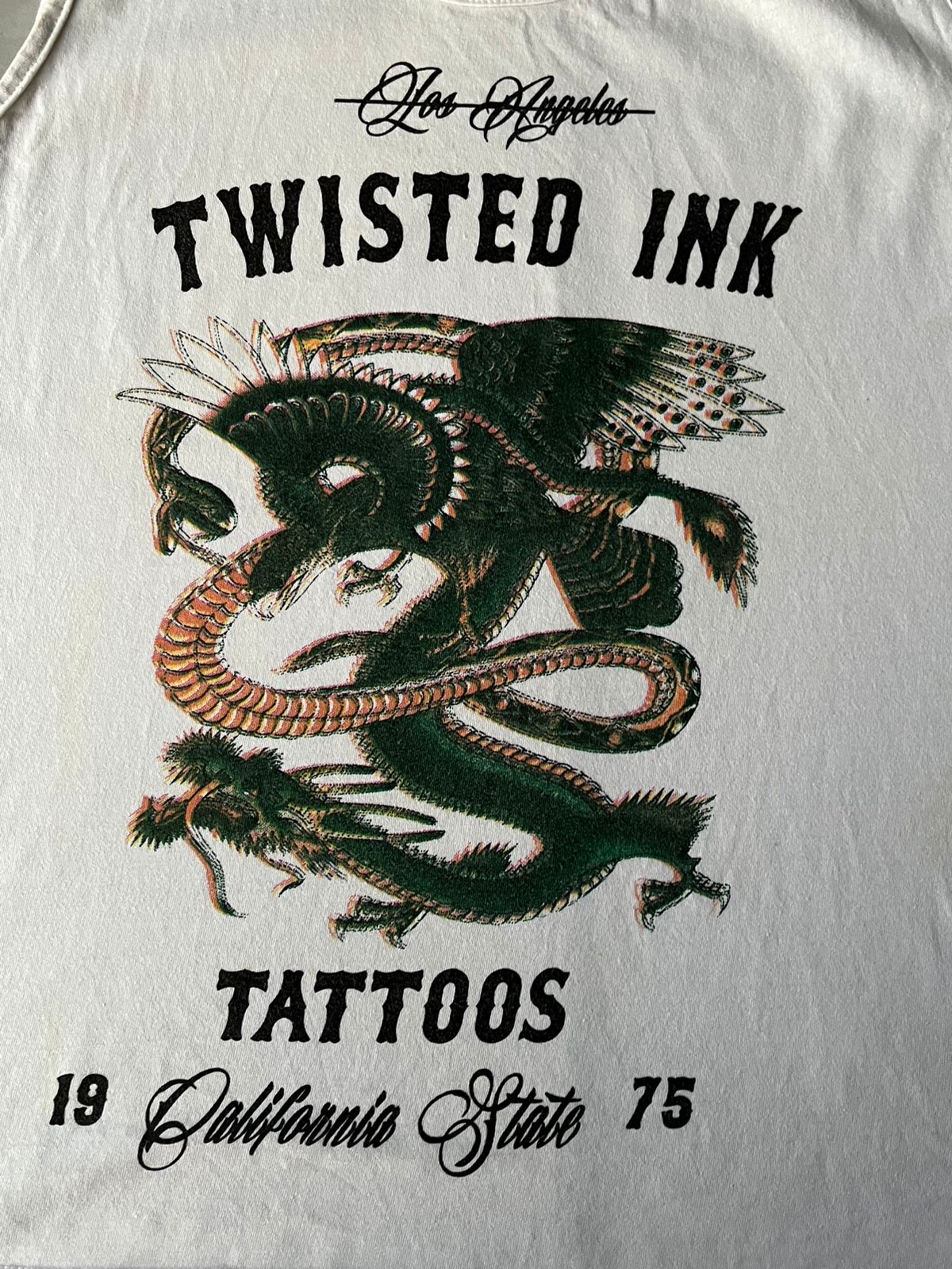 Twisted Ink Los Angeles White Tank Top