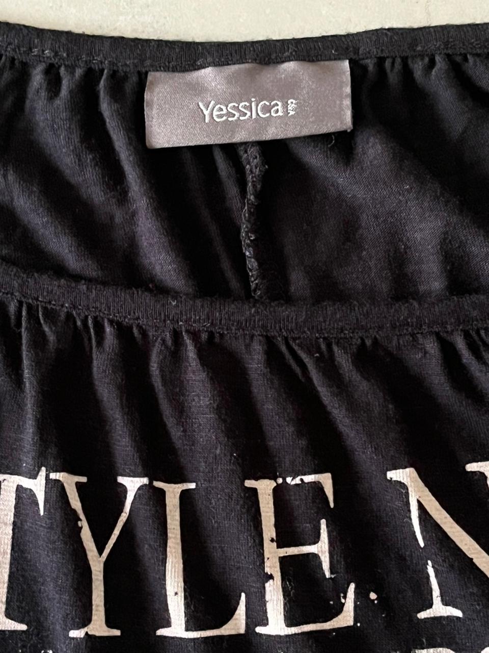 Yessica " Style News Latest Trends In Town " Black Tee