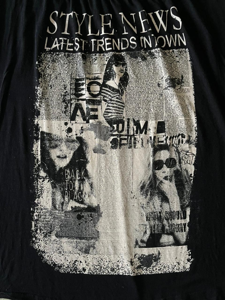 Yessica " Style News Latest Trends In Town " Black Tee