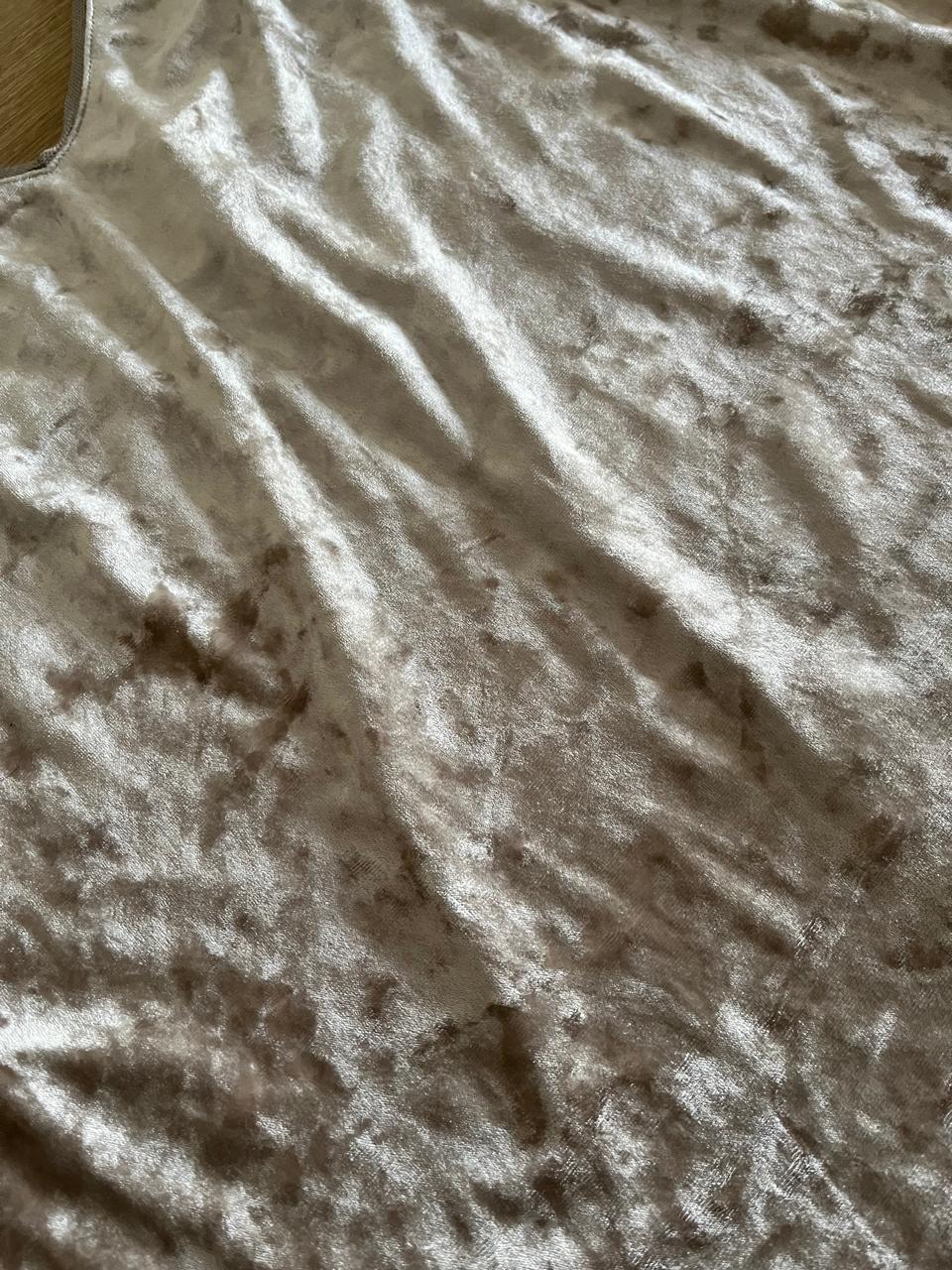 Zara Beige Velvet Women's Sleeveless Top