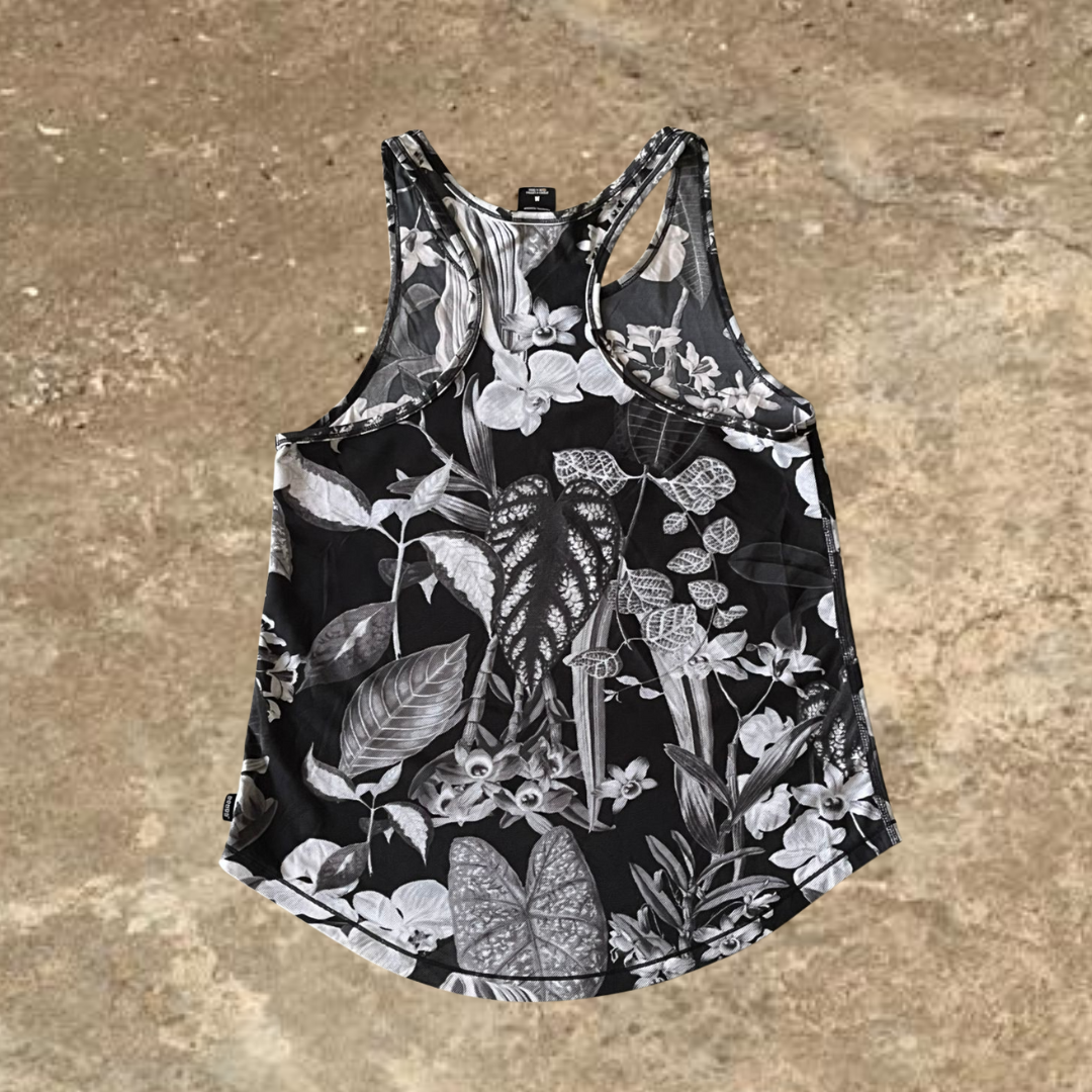 Black Flower Tank Tops