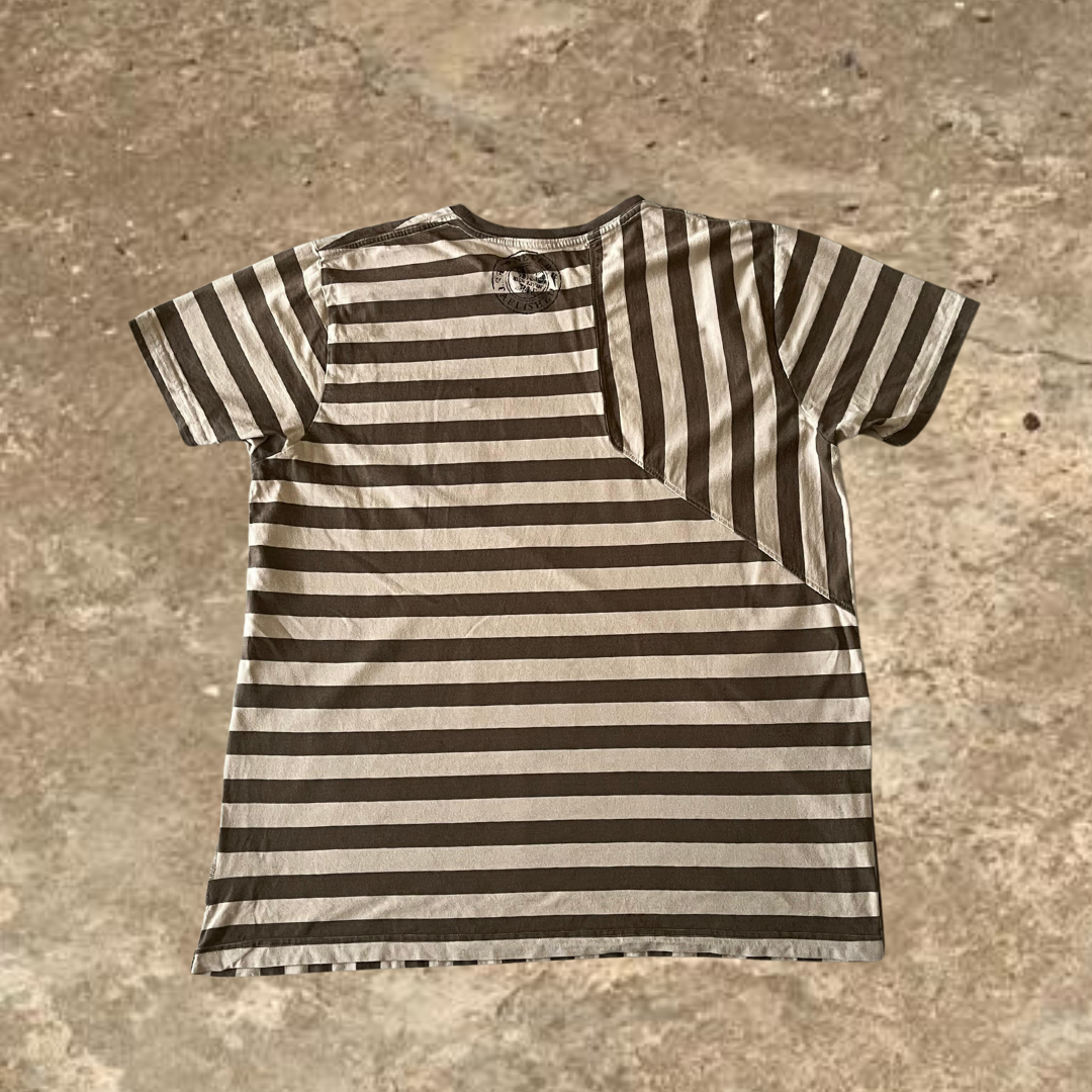 Billabong Beige Striped Slim Fit Baggy Tee