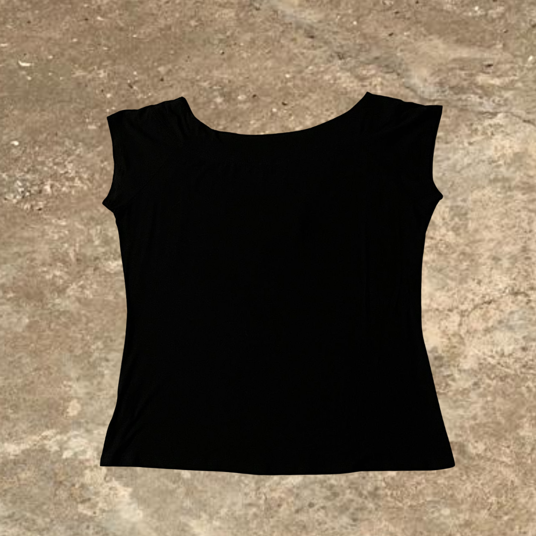 Soprano Black Sparking Short Sleeve Top