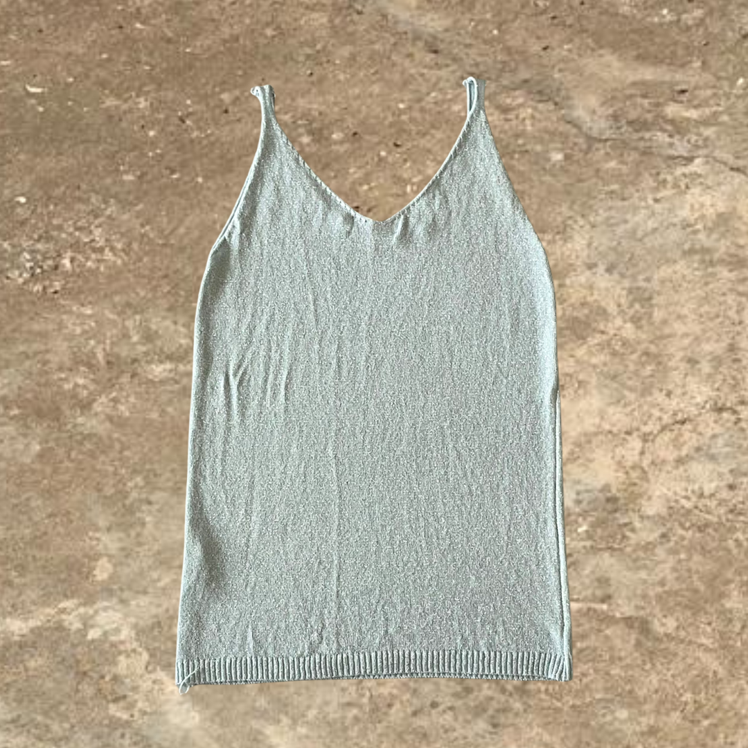 Light Blue Beaded Tank Top