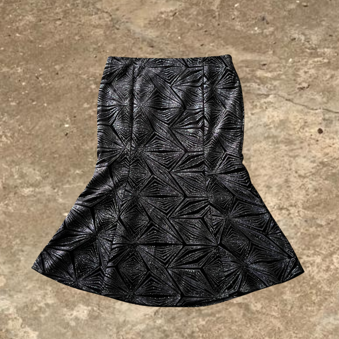 Black Sparkly Mid Skirt
