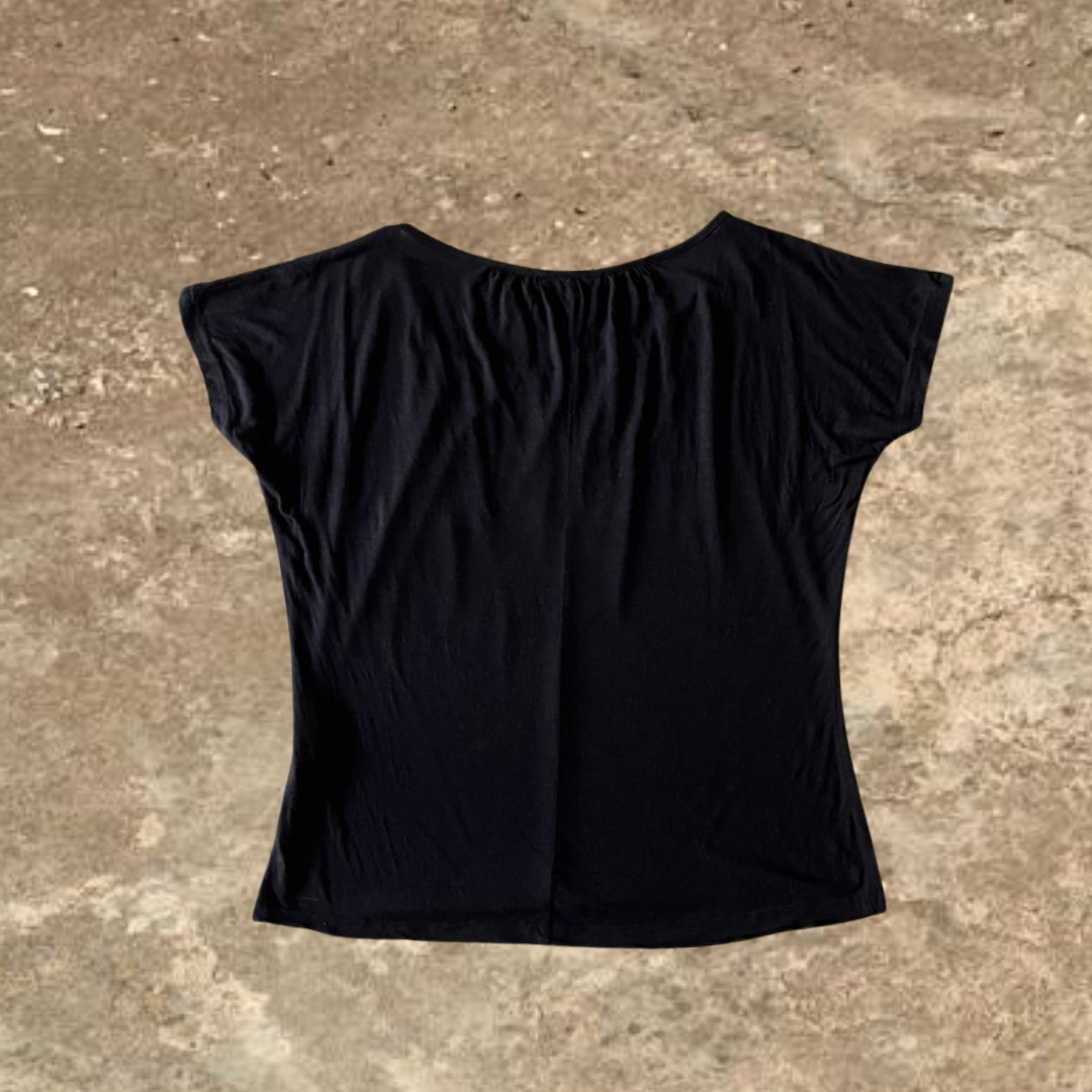 Yessica " Style News Latest Trends In Town " Black Tee