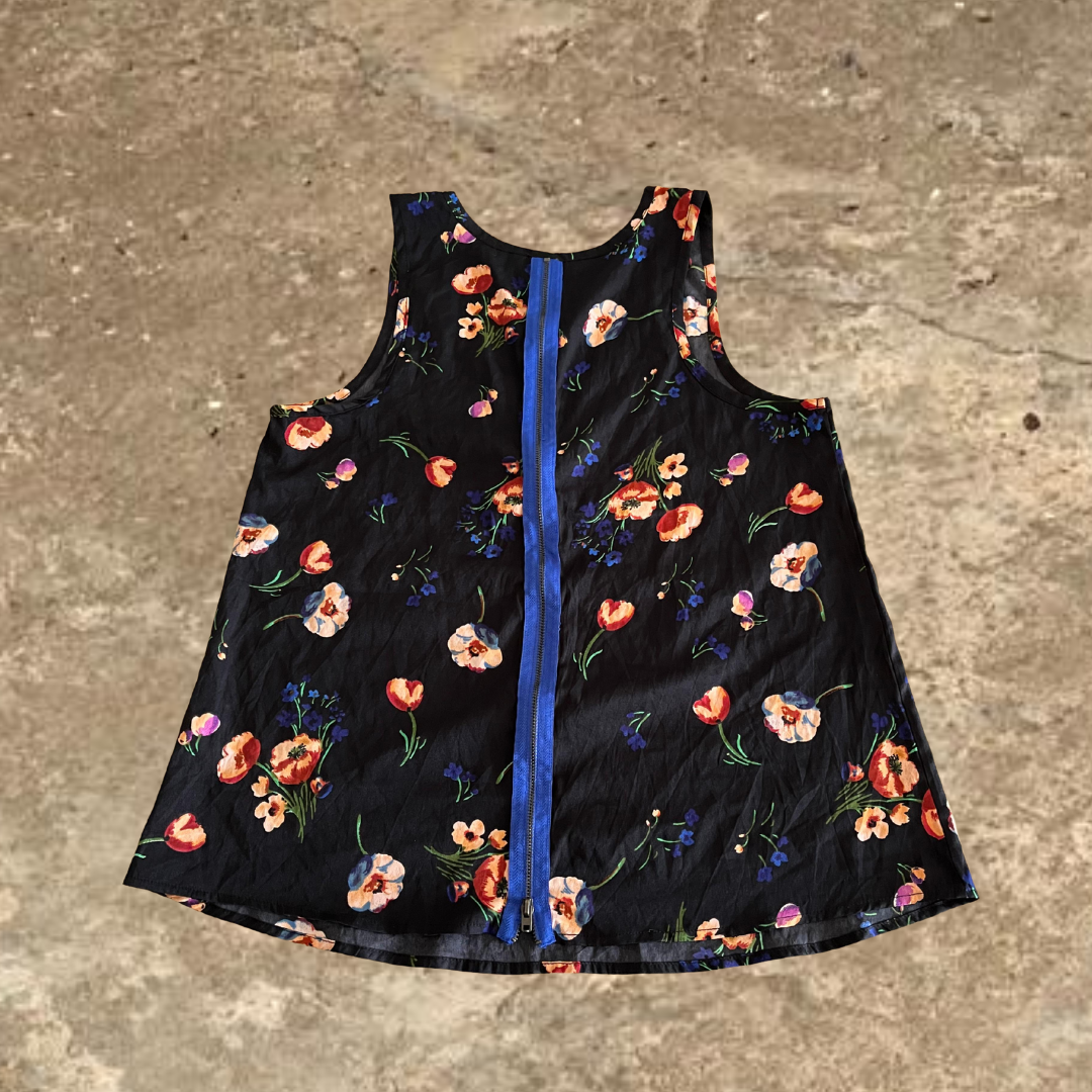 Atmosphere Black Flower Designed Tank Top