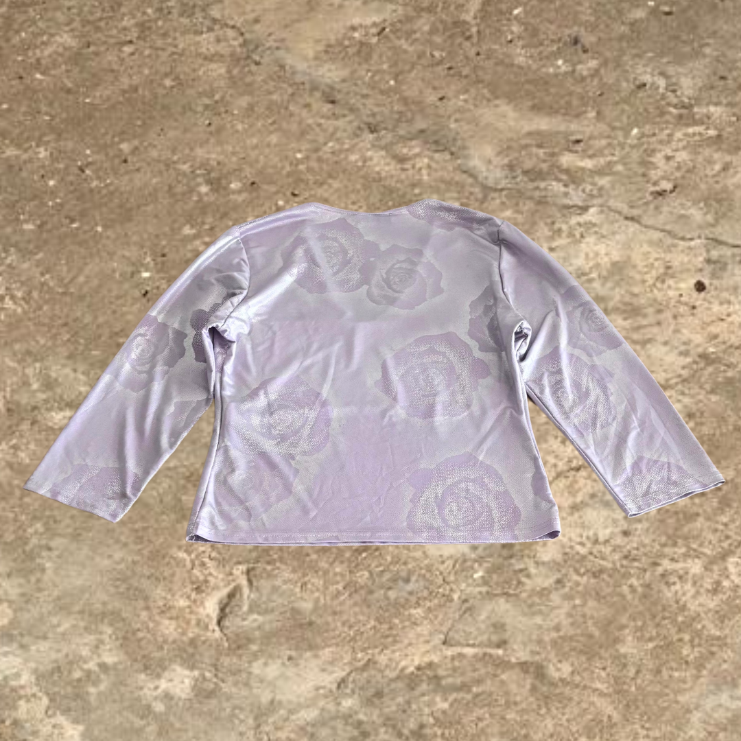 Suzanna Paris Mauve V neck Long Sleeve Top