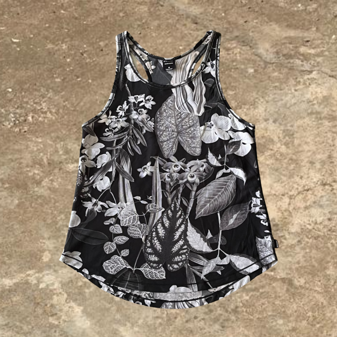 Black Flower Tank Tops