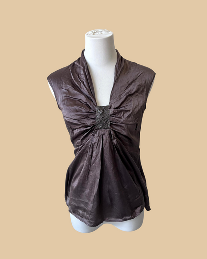 D.exterior Vintage Bow Shaped Tank Top
