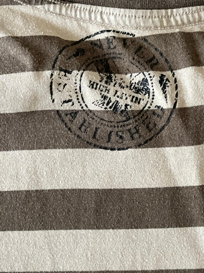 Billabong Beige Striped Slim Fit Baggy Tee