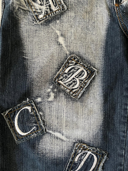 Embroidered Patches Hiphop Jorts