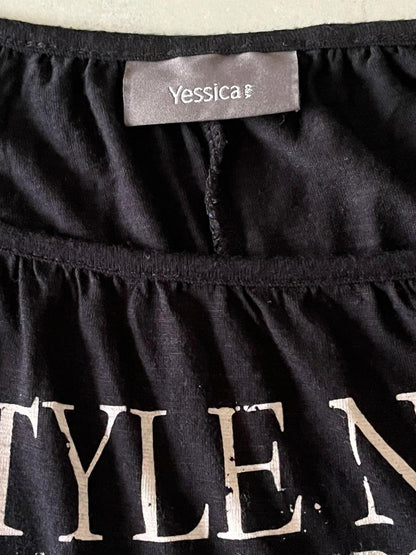 Yessica " Style News Latest Trends In Town " Black Tee