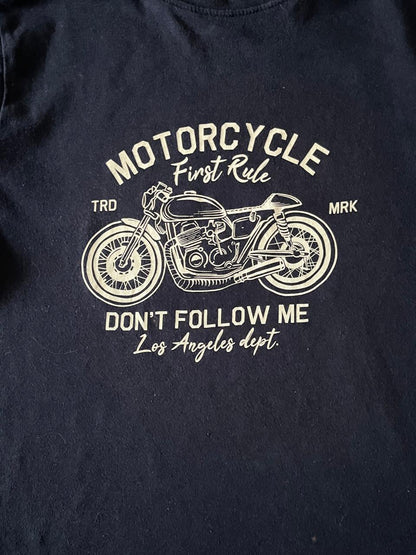 Motorcycle Don't Follow Me Dark Blue Tee