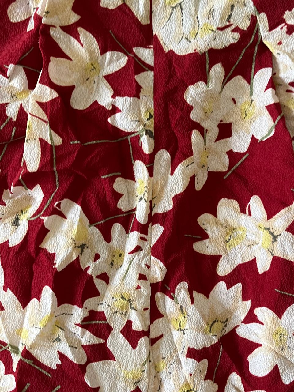 Red Flower Desgined Summer Jump Suit
