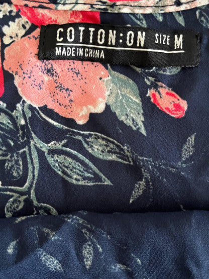 Cotton on Dark Blue Flower Designed Sleeveless Top