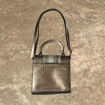 Dark Golden Beige Snake Print Women's Purse