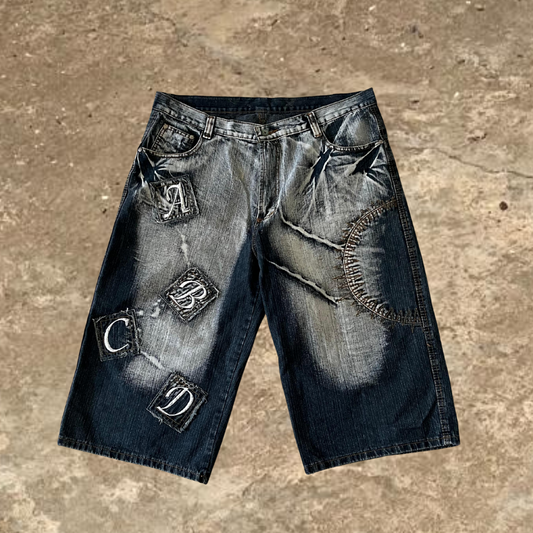 Embroidered Patches Hiphop Jorts