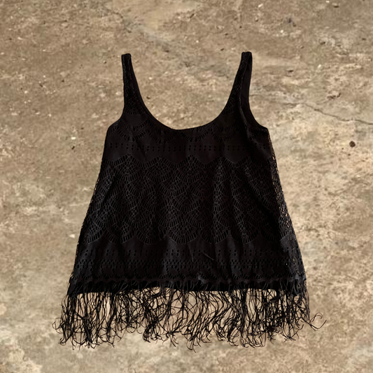 Stradivarius Black Hanging Strings Tank Top