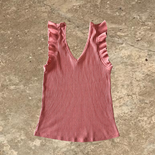 Leonisa Pink Short Butterfly Sleeve Women's V neck Top