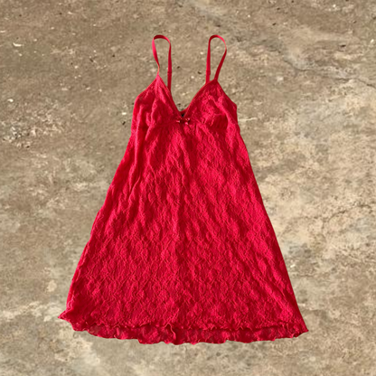 Red Laced Sleeveless Women's Top