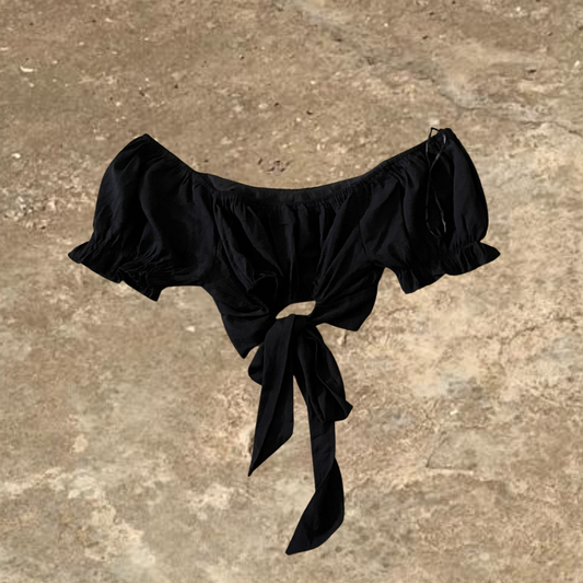 Black Wrap Around Women's Crop Top