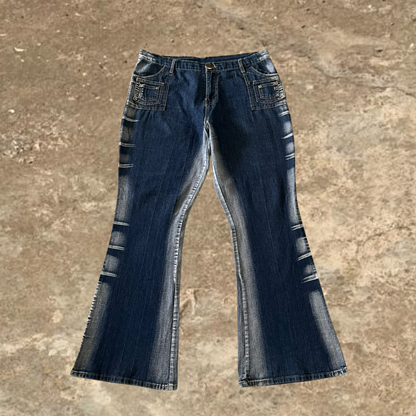 Flared Blue Washed Jeans