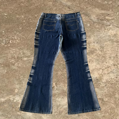 Flared Blue Washed Jeans