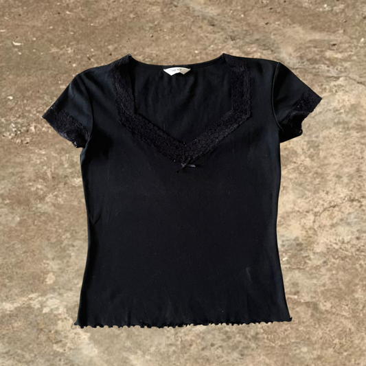 Black Next Laced Vintage Top