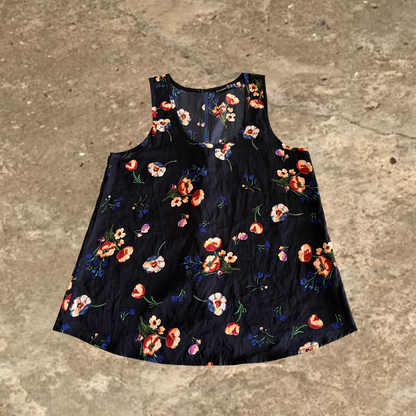 Atmosphere Black Flower Designed Tank Top