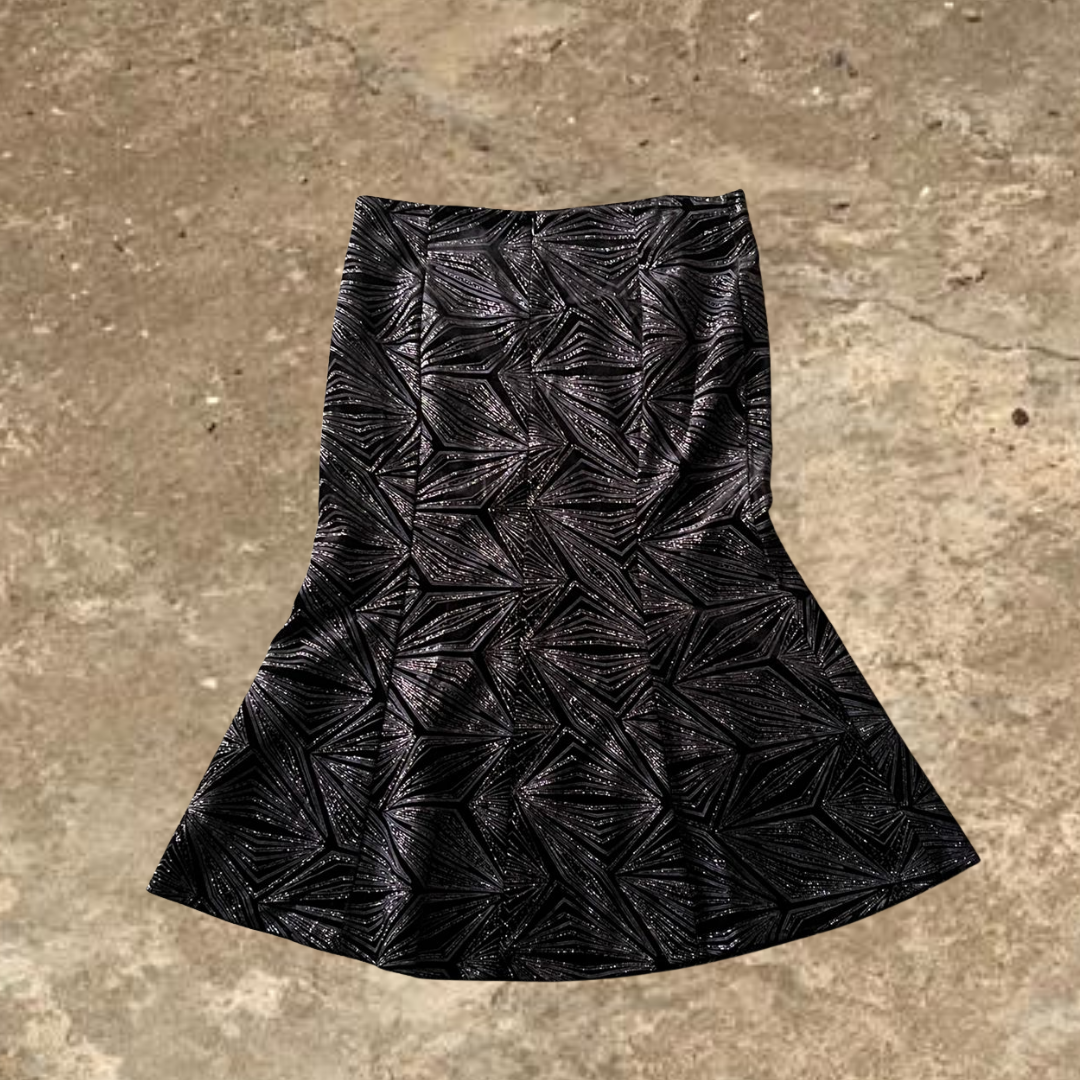 Black Sparkly Mid Skirt