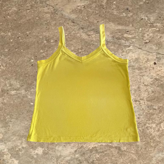 Yellow V neck Sleeveless Women's Top